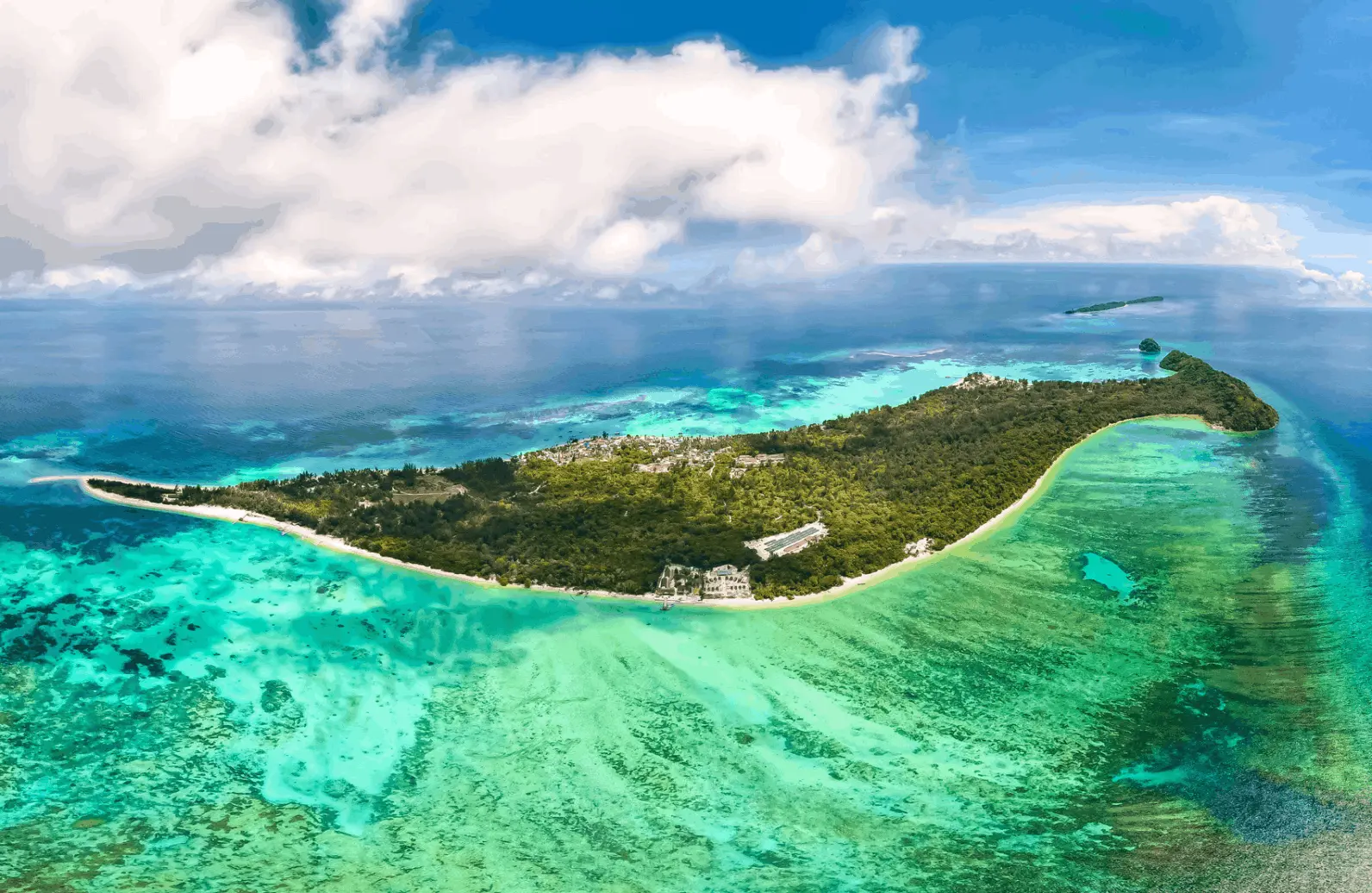 mantanani island wide angle view from above